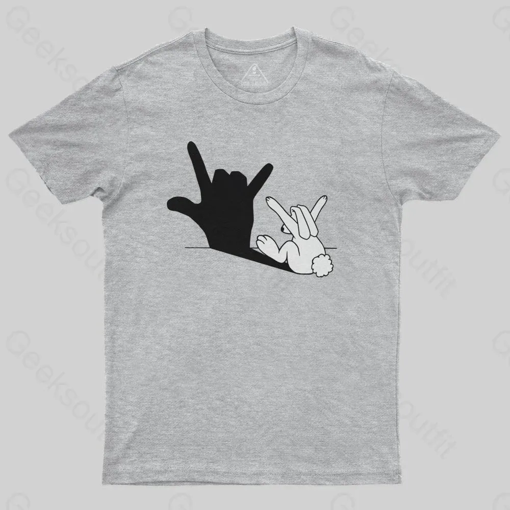 Funny Rabbit Hand Shadow T-Shirt - Image 3