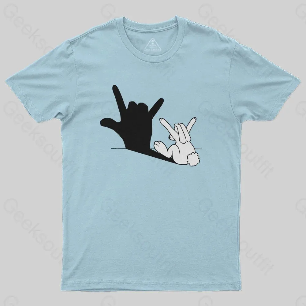 Funny Rabbit Hand Shadow T-Shirt - Image 6