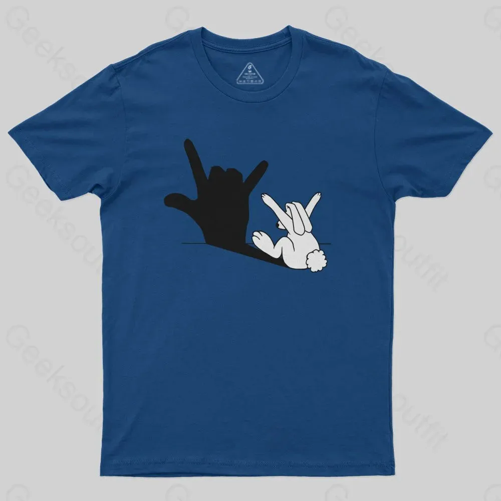 Funny Rabbit Hand Shadow T-Shirt - Image 2