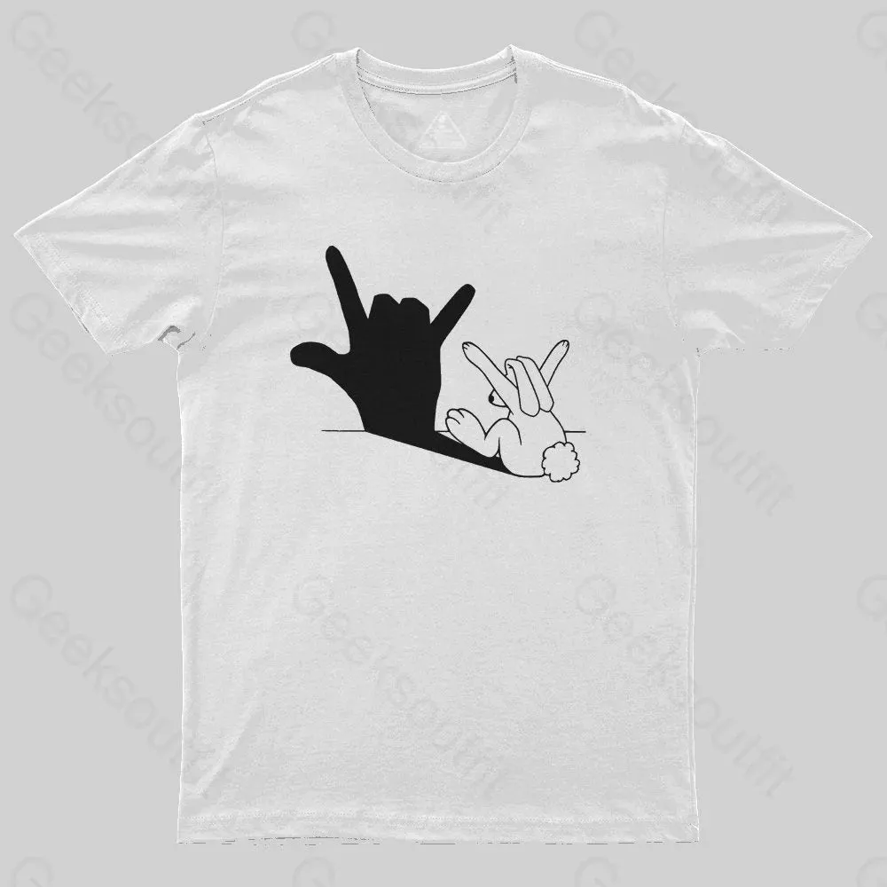 Funny Rabbit Hand Shadow T-Shirt - Image 5