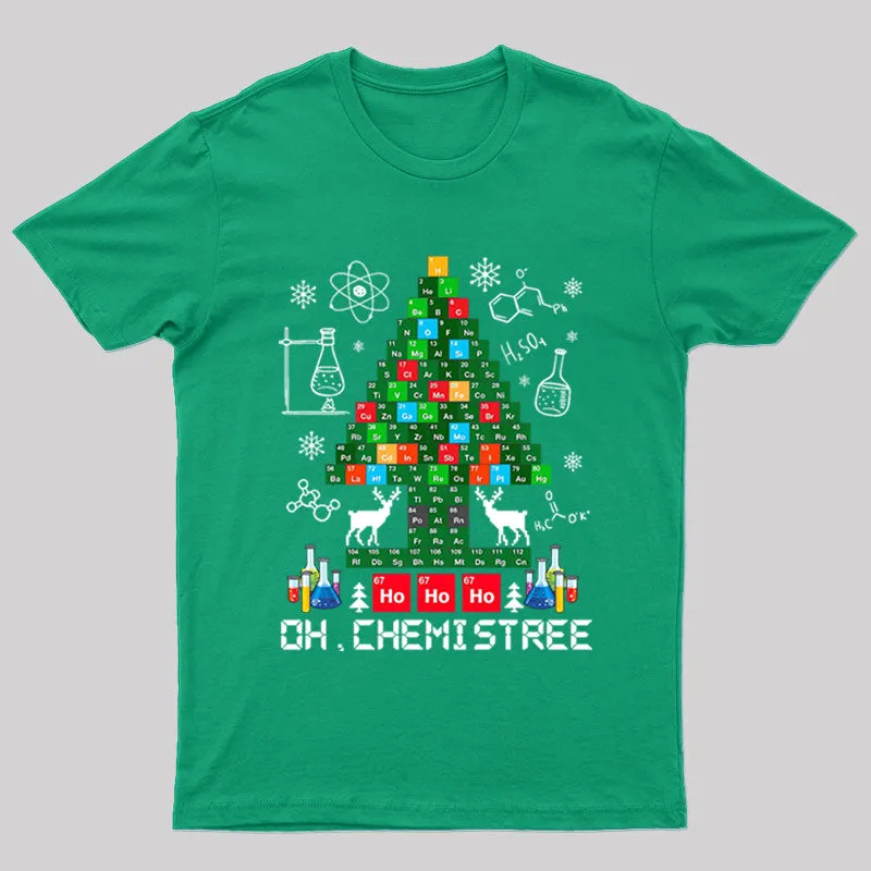 Oh Chemistree Chemist Christmas Tree Science Chemistry Xmas T-Shirt - Image 2