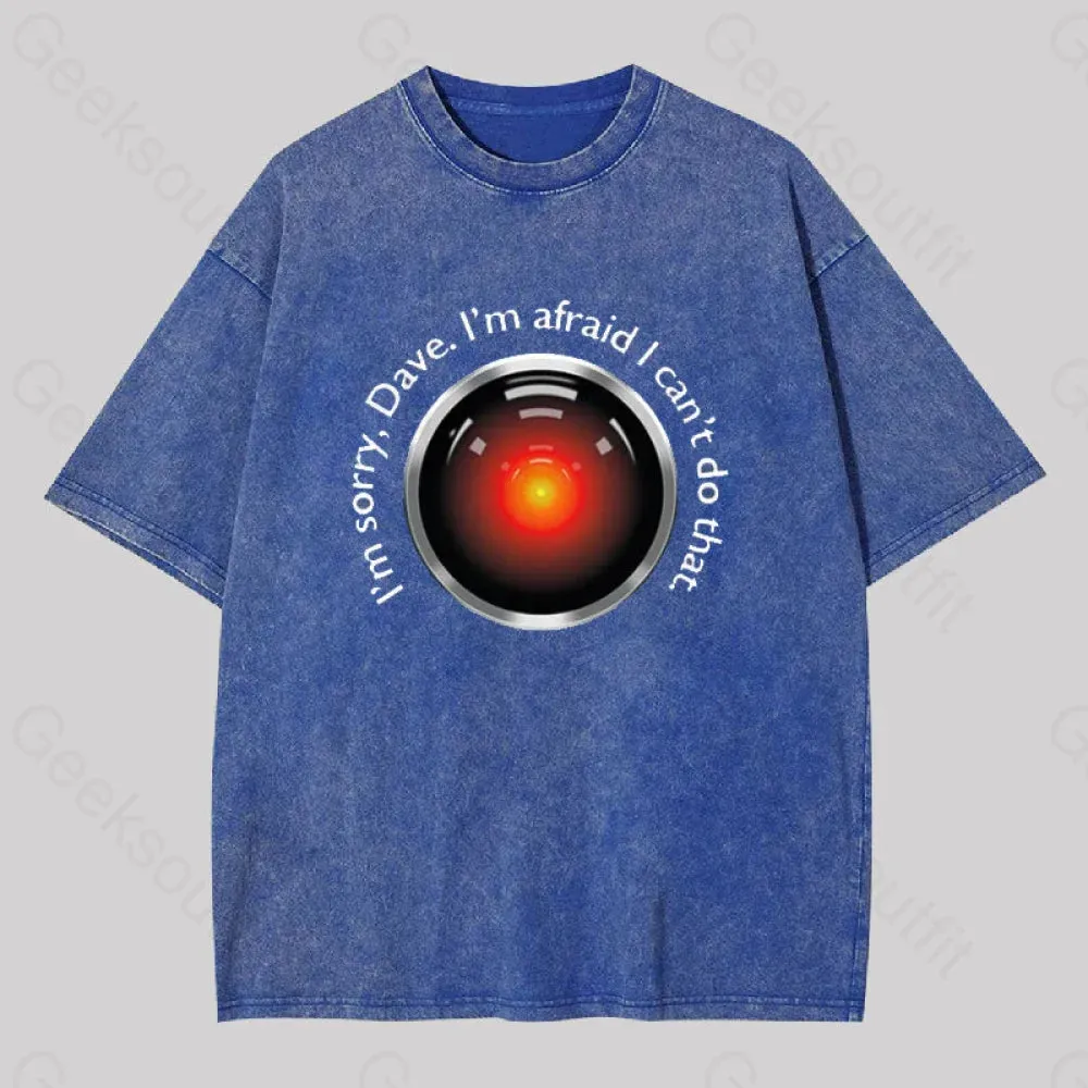 HAL Sorry, Dave Quote Washed T-Shirt - Image 2
