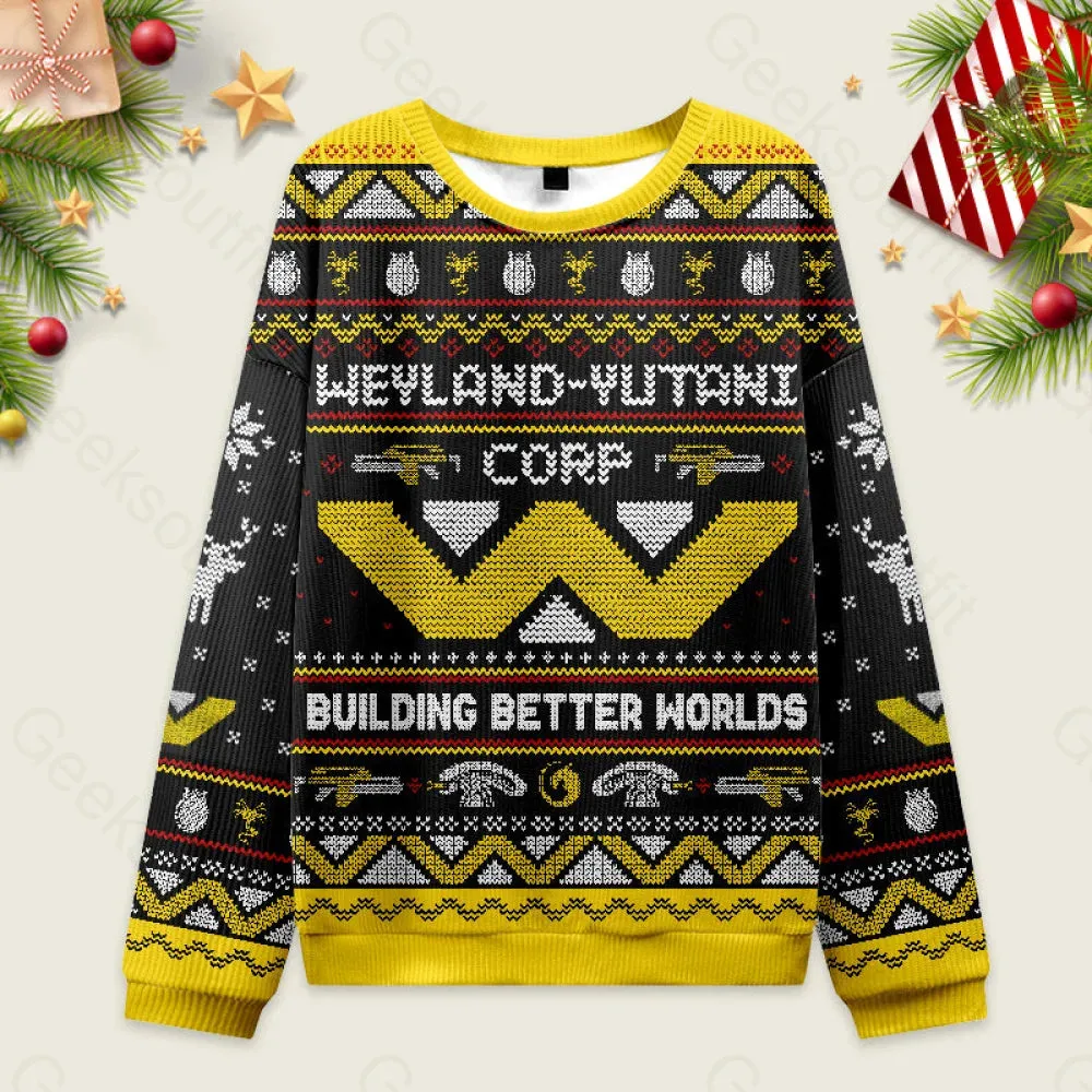 Happy Alien Xmas Black Ugly Christmas Sweater Sweatshirt