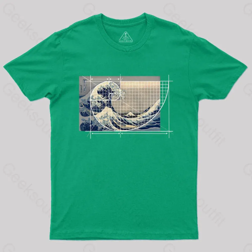 Hokusai Meets Fibonacci Geek T-Shirt - Image 5