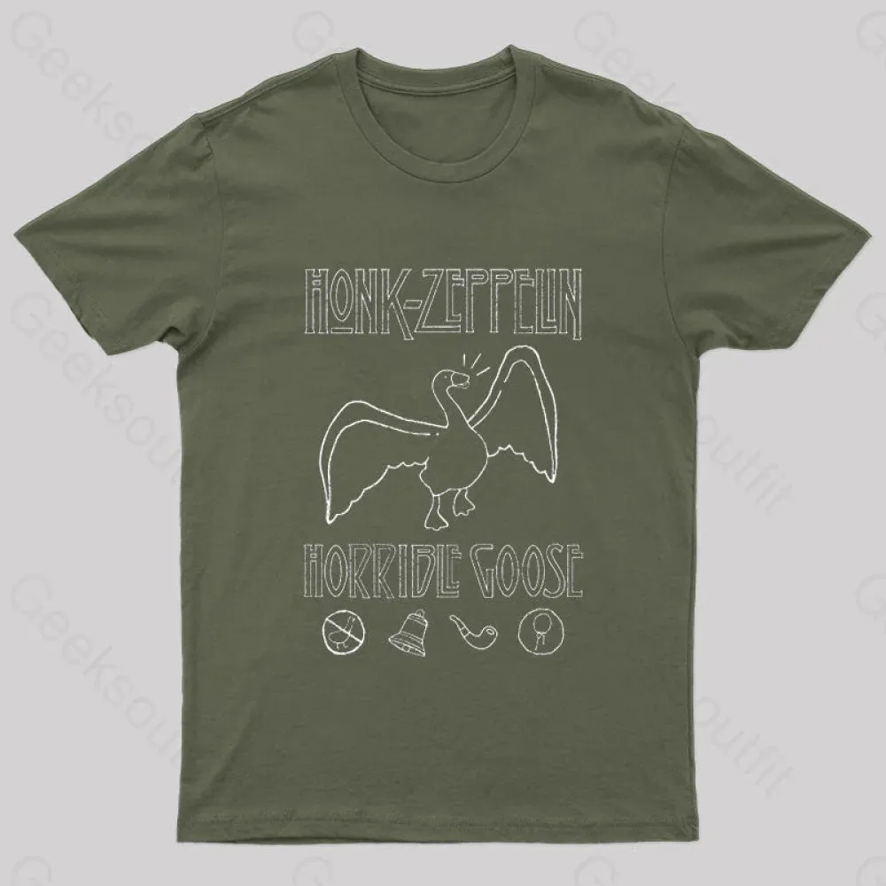 Honk Horrible Goose Nerd T-Shirt - Image 3