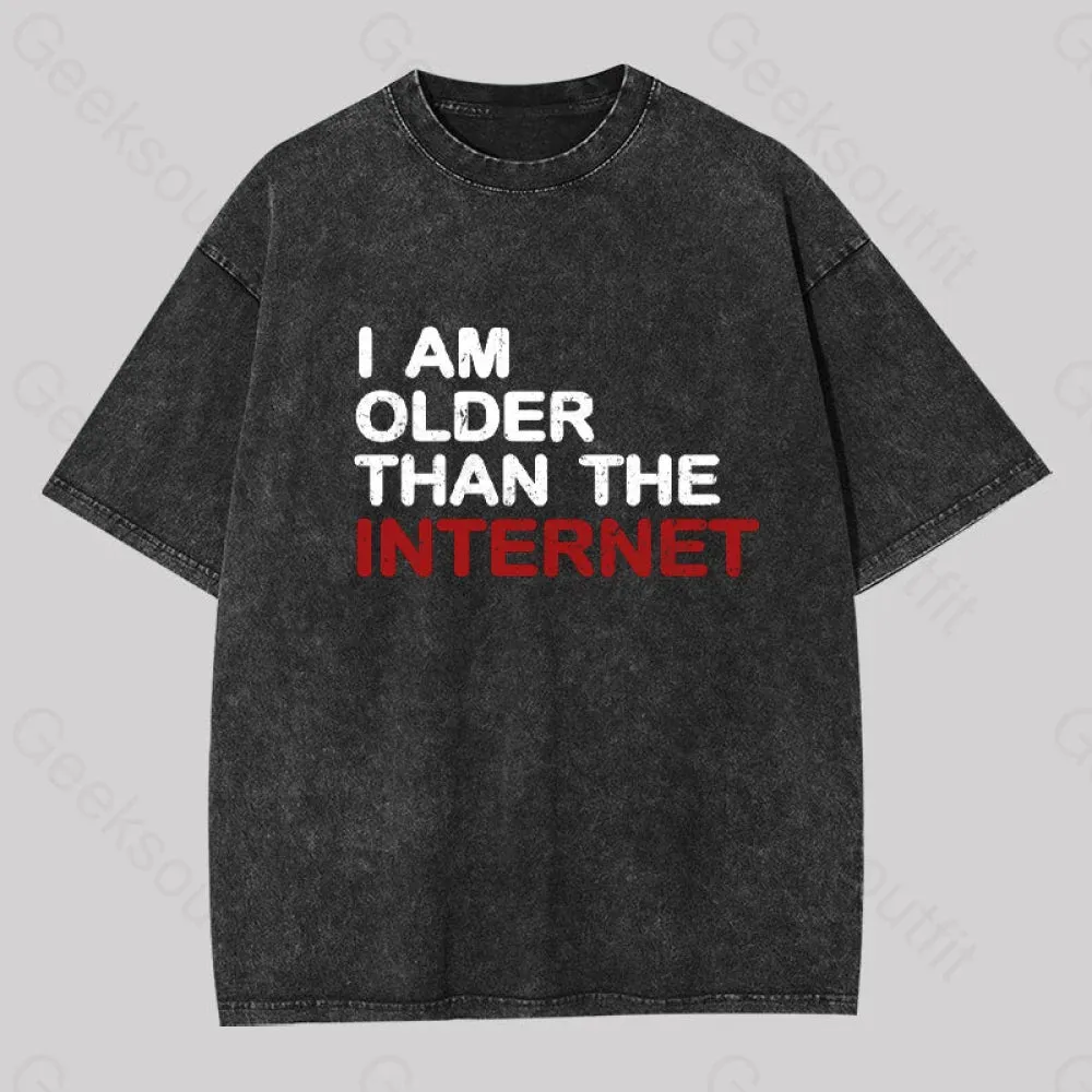 I Am Older Than The Internet Geek Washed T-shirt - Image 4