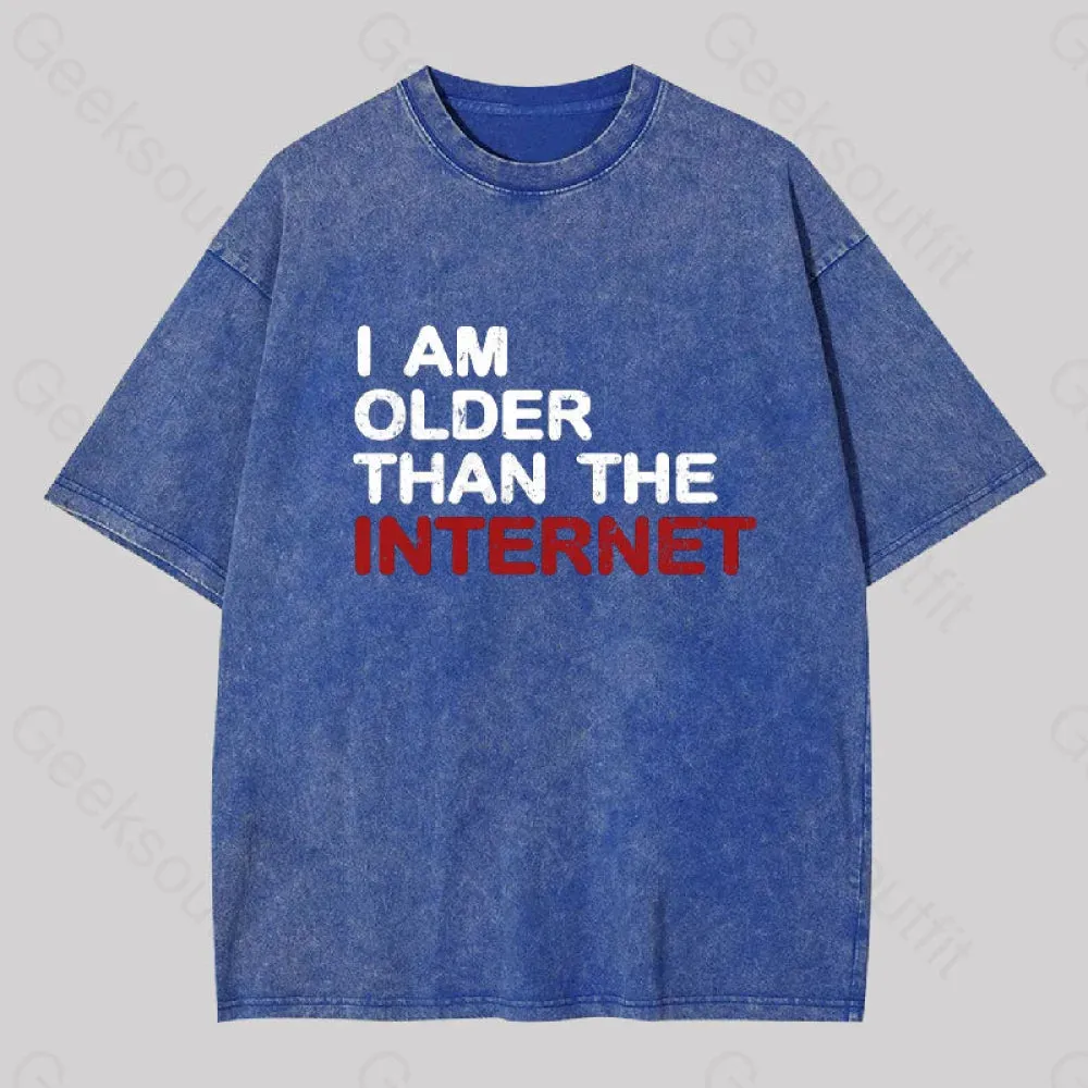 I Am Older Than The Internet Geek Washed T-shirt - Image 3