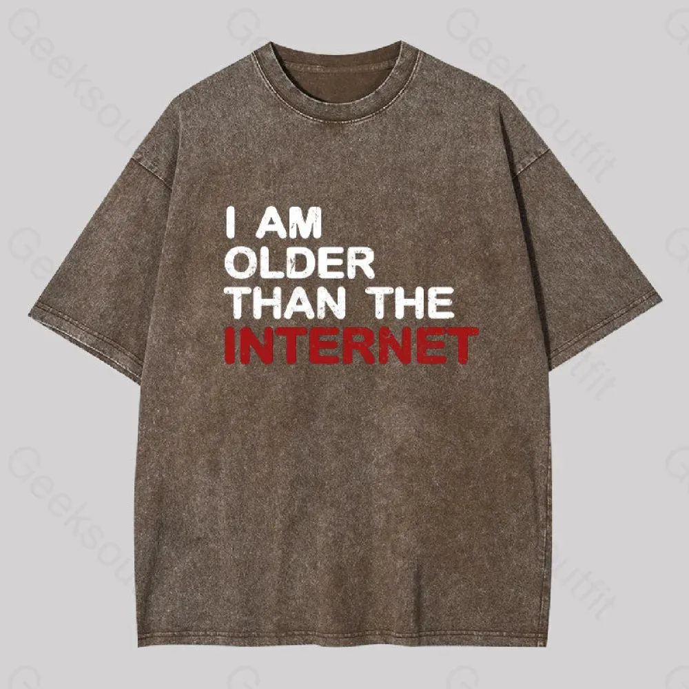 I Am Older Than The Internet Geek Washed T-shirt - Image 7