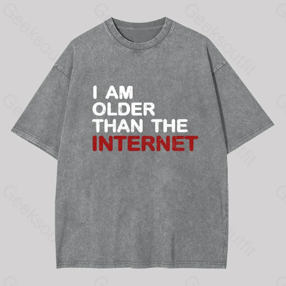 I Am Older Than The Internet Geek Washed T-shirt - Image 2
