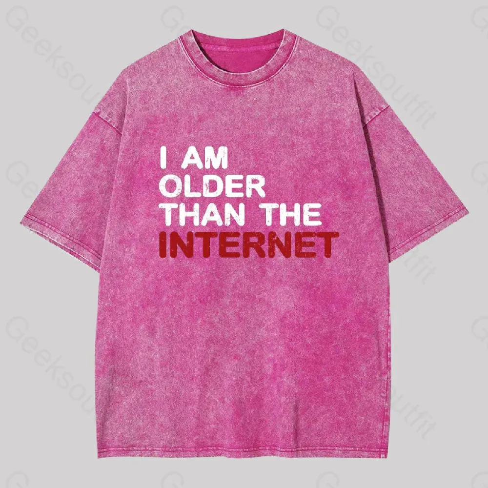 I Am Older Than The Internet Geek Washed T-shirt - Image 5