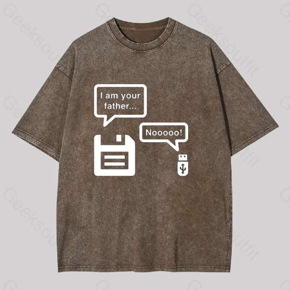 I Am Your Father Geek Washed T-shirt - Image 5