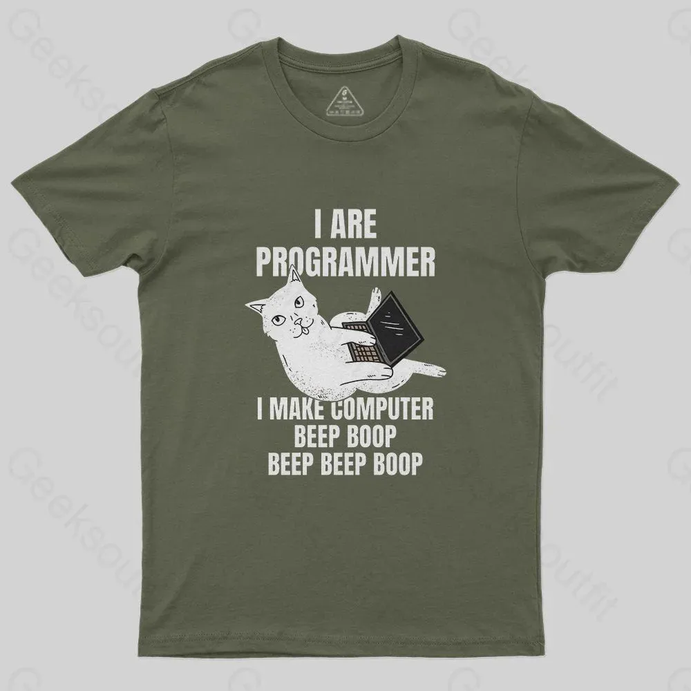 I Are Programmer Computer Cat T-Shirt - Image 3