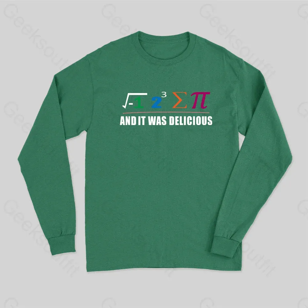 I Ate Some Pie And It Was Delicious I Ate Some Pi Math Long Sleeve T-Shirt - Image 3