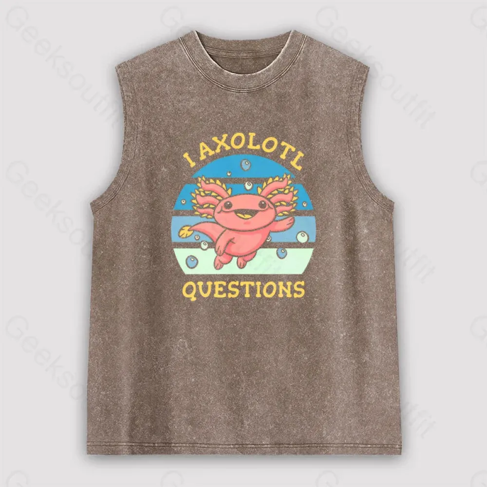 I axolotl questions Unisex Washed Tank - Image 3