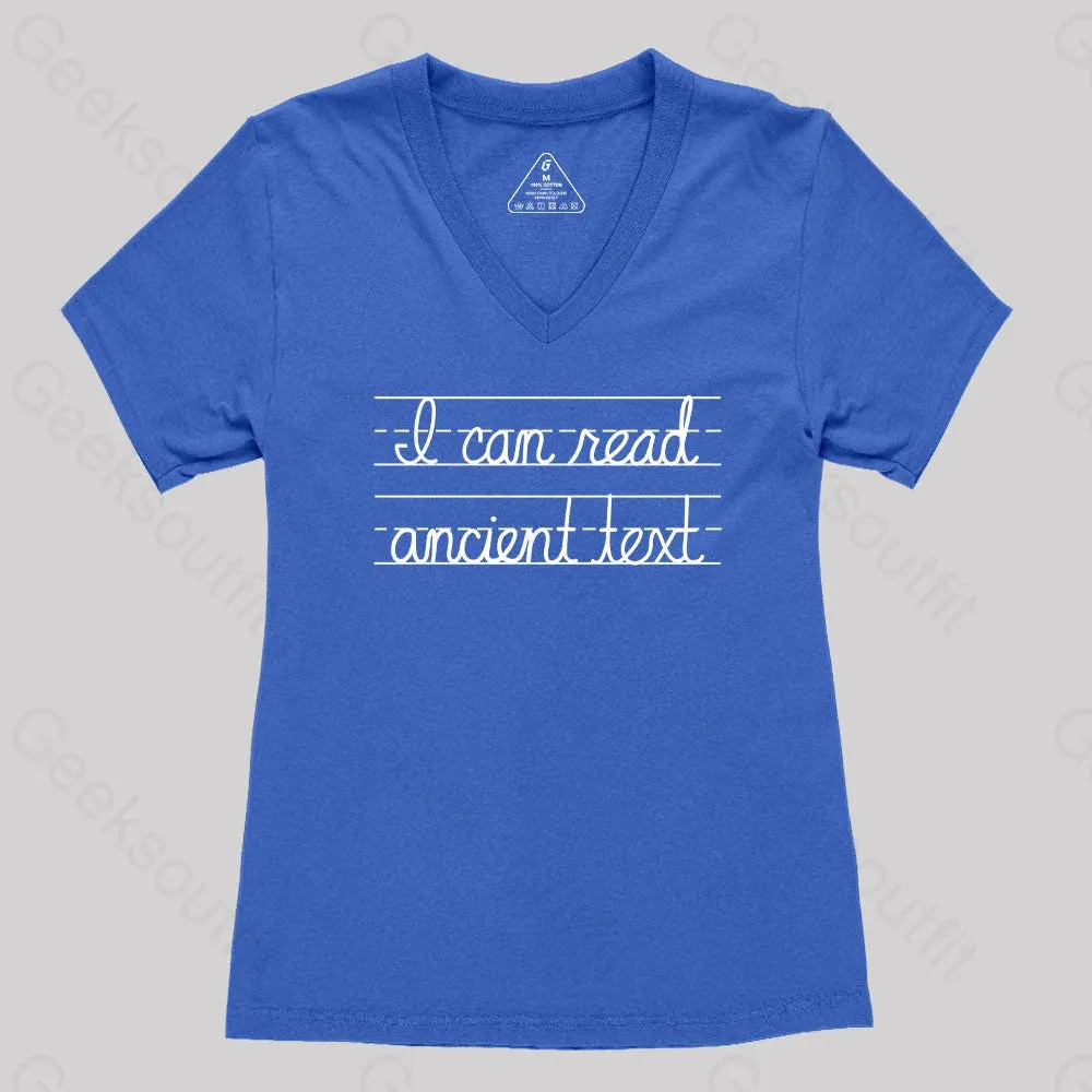 I Can Read Ancient Text Women's V-Neck T-shirt - Image 3
