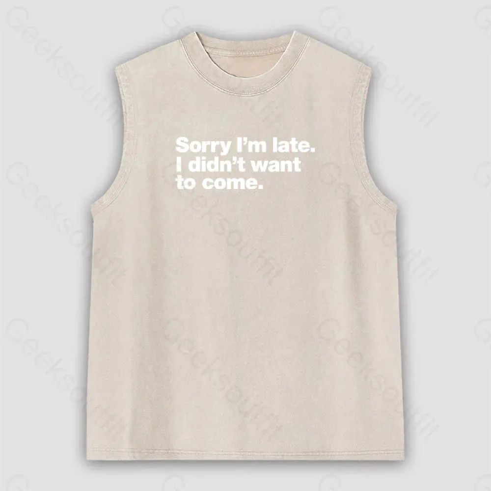 I Didn't Want to Come Unisex Washed Tank - Image 5
