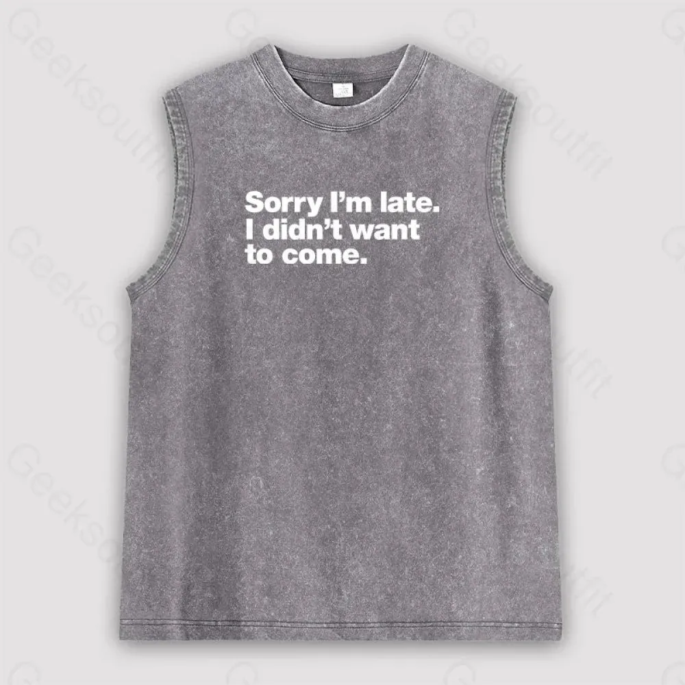 I Didn't Want to Come Unisex Washed Tank - Image 2