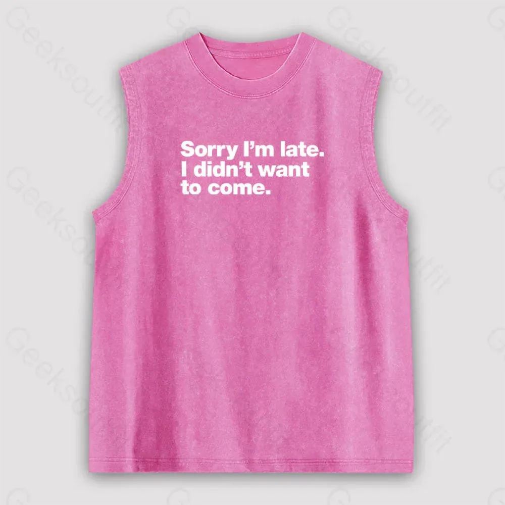 I Didn't Want to Come Unisex Washed Tank - Image 4