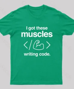 Alternative view of I Got These Muscles Writing Code Coding Geek T-Shirt