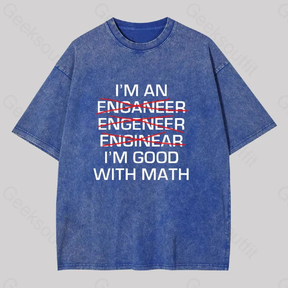 I'm Good With Math Washed T-shirt - Image 2