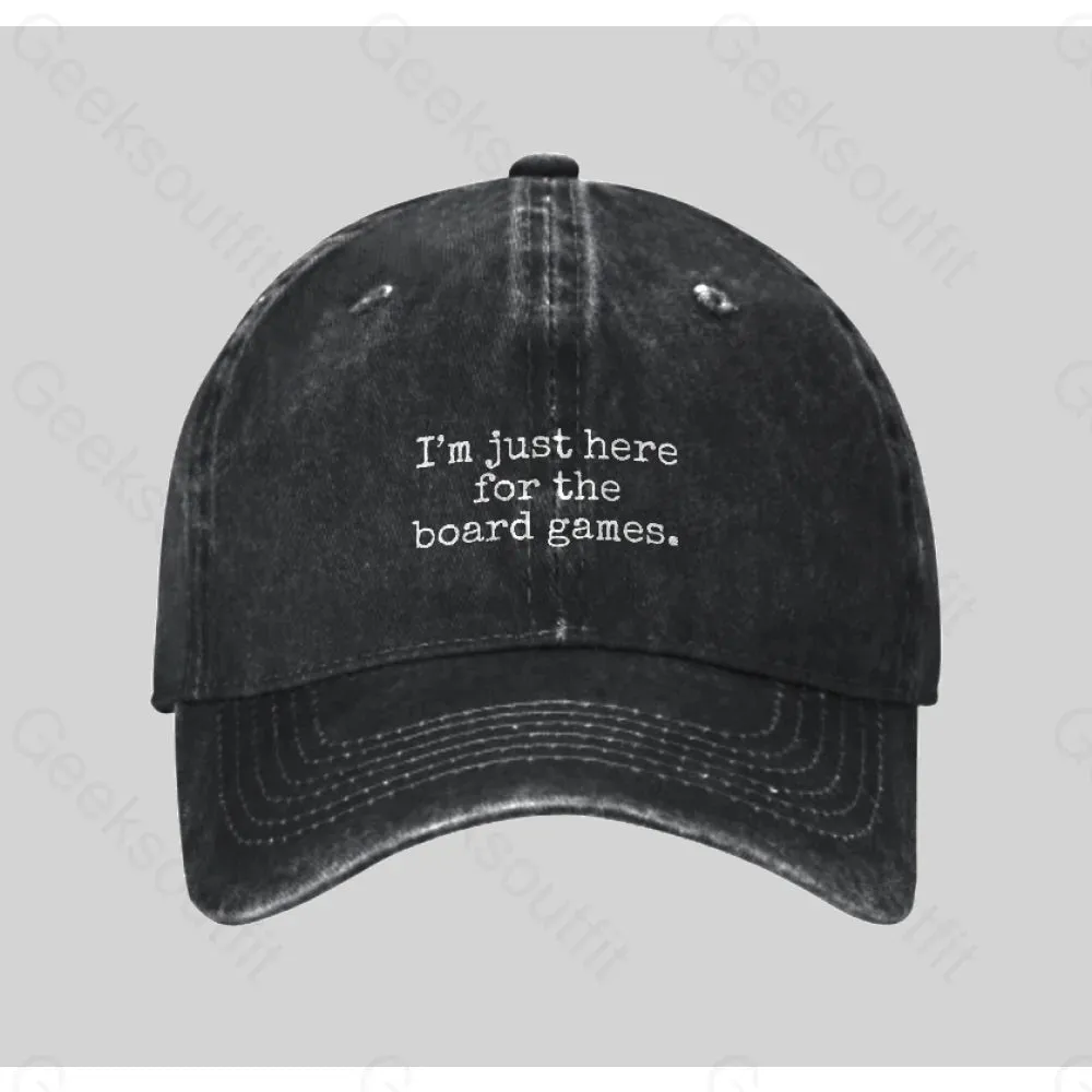 I'm Just Here For The Board Games Washed Vintage Baseball Cap