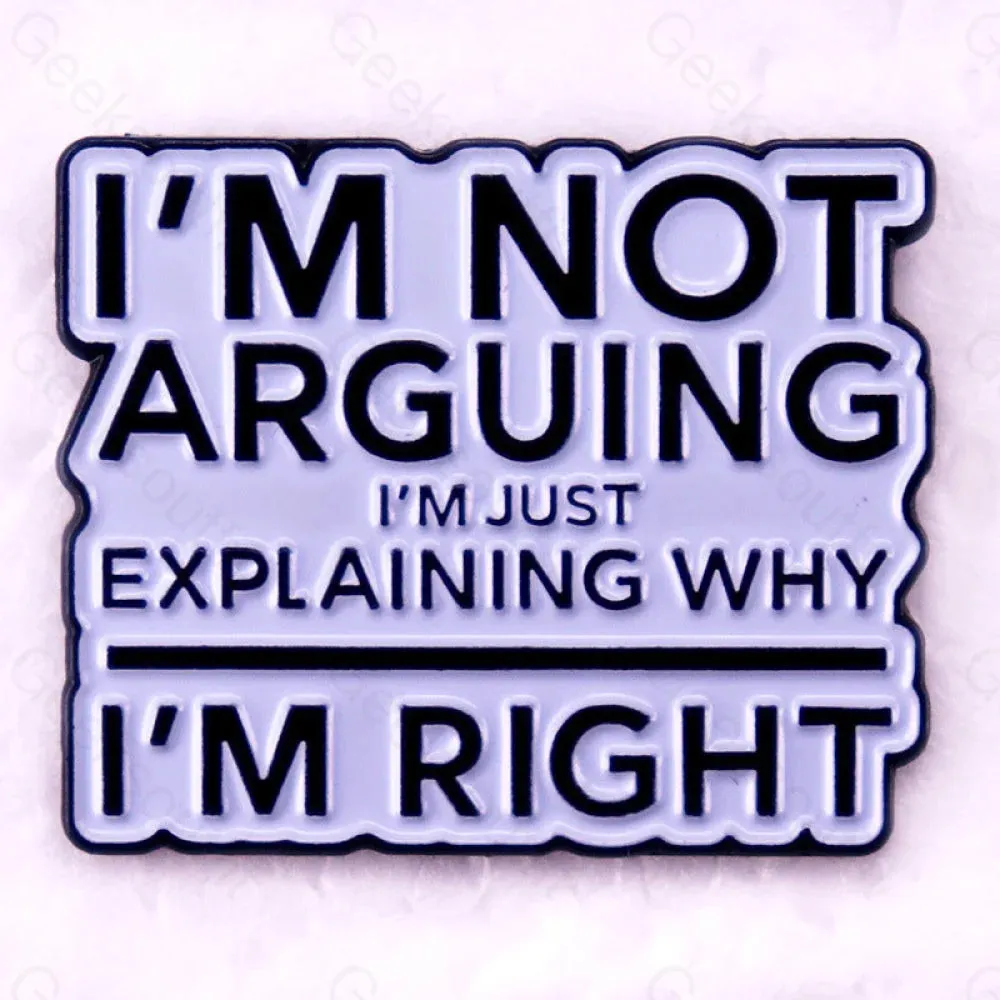 I'm Not Arguing I'm Just Explaining Why I'm Right Pins