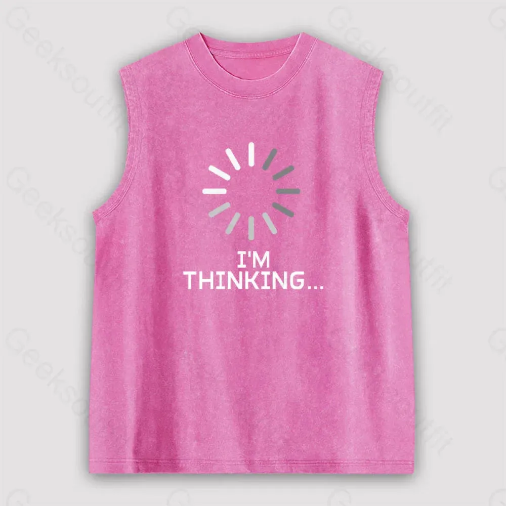 I'm Thinking Loading It Unisex Washed Tank - Image 5
