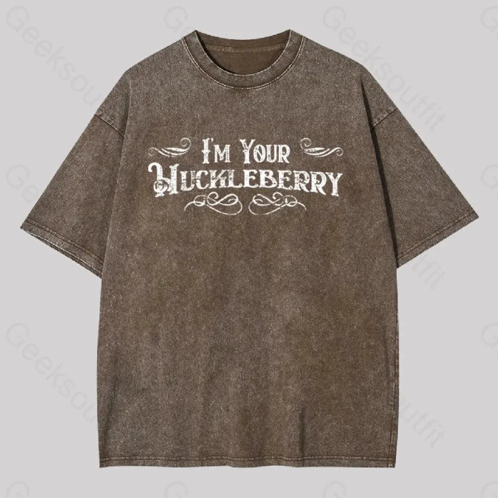 I'm Your Huckleberry Geek Washed T-shirt - Image 2