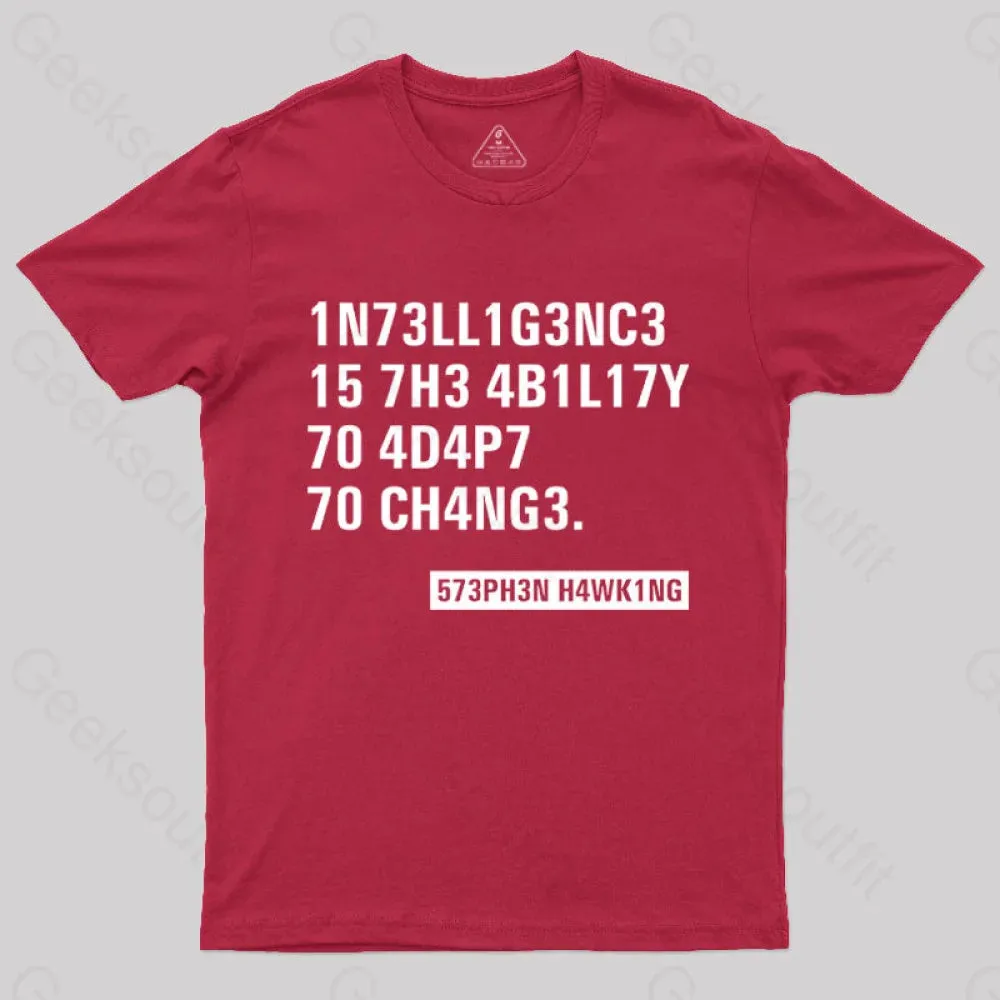 Intelligence - Stephen Hawking Science Nerd T-Shirt - Image 4