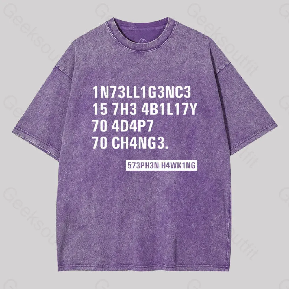 Intelligence - Stephen Hawking Washed T-shirt - Image 6
