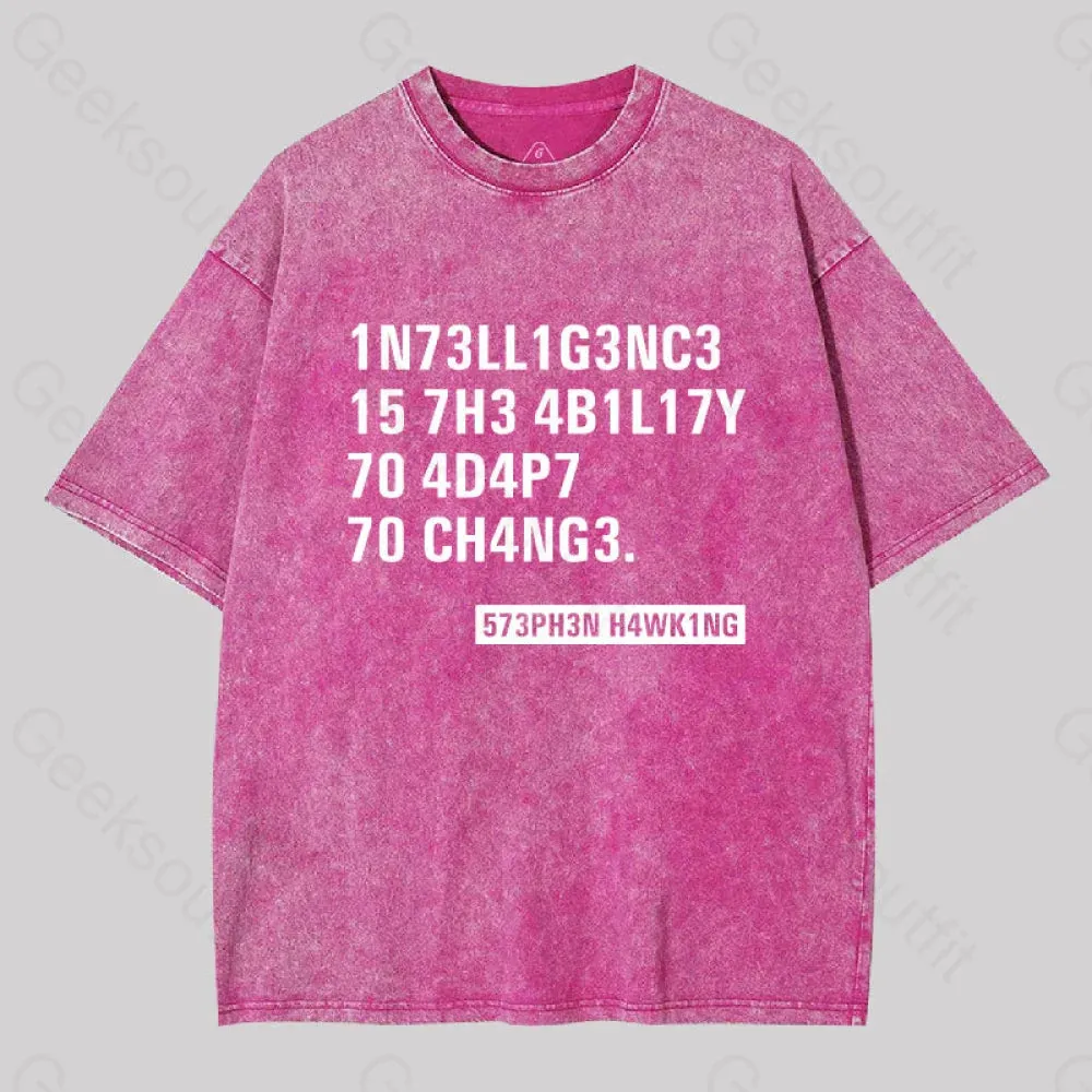 Intelligence - Stephen Hawking Washed T-shirt - Image 7