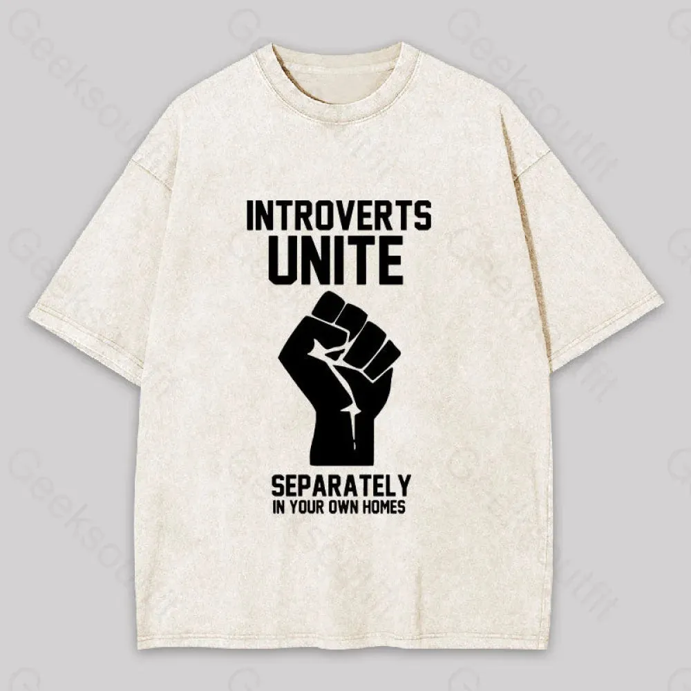 Introverts Unite Washed T-shirt - Image 9