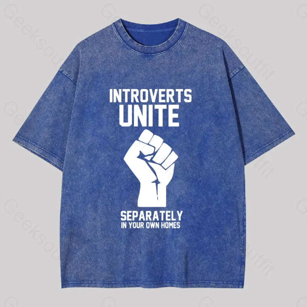 Introverts Unite Washed T-shirt - Image 2