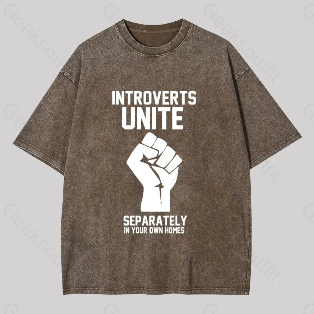 Introverts Unite Washed T-shirt - Image 5