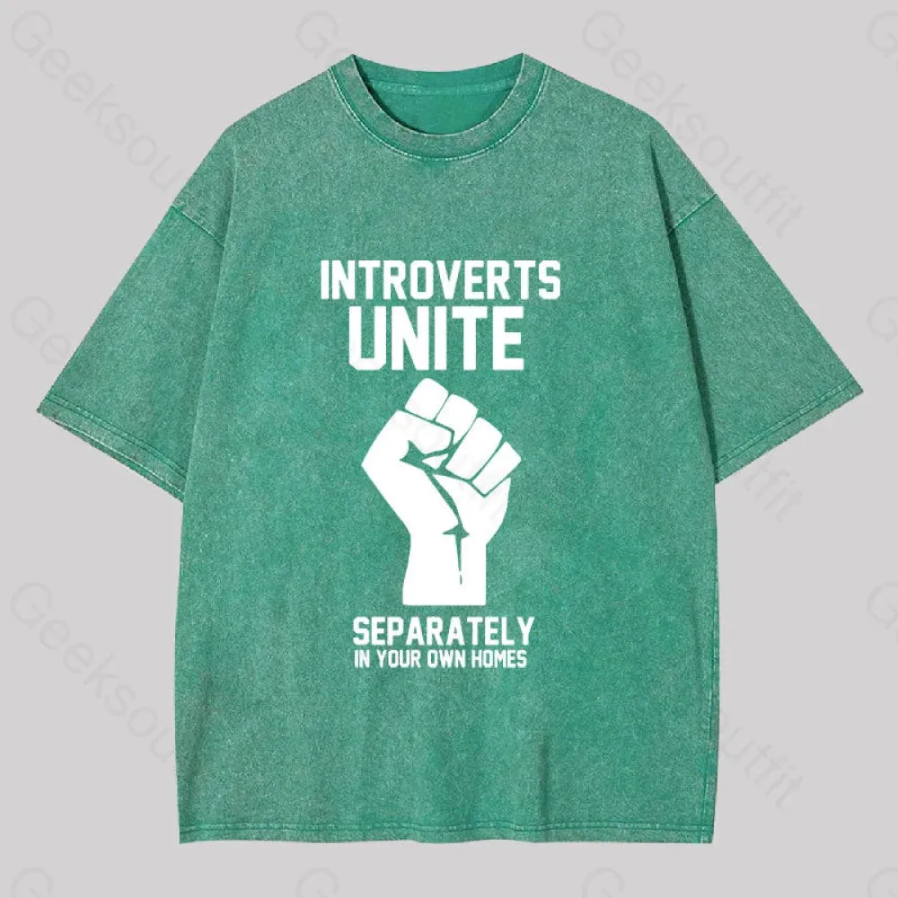 Introverts Unite Washed T-shirt - Image 3