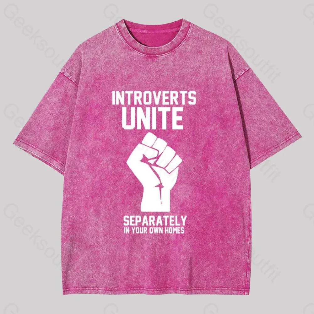 Introverts Unite Washed T-shirt - Image 7