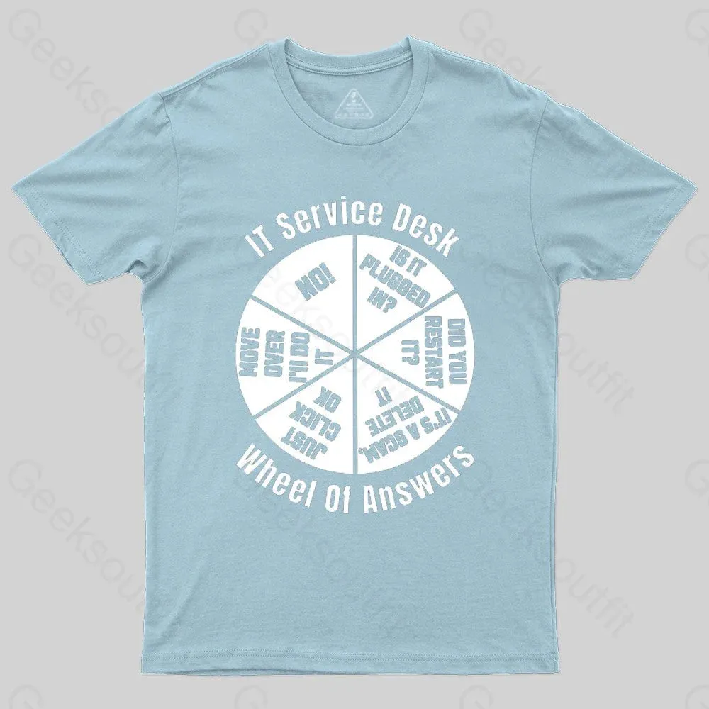 It Service Desk Wheel Of Answer Nerd T-Shirt - Image 8