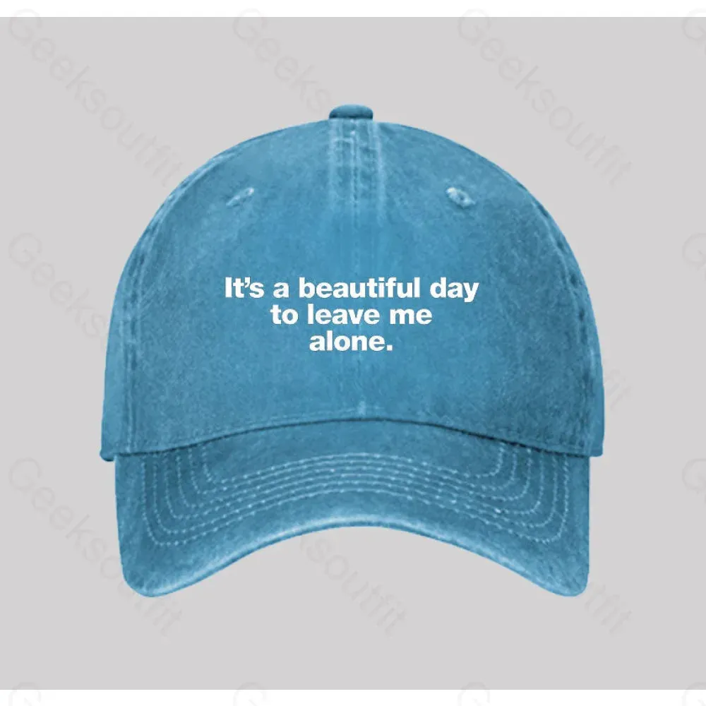 It's a beautiful day to leave me alone Washed Vintage Baseball Cap - Image 4
