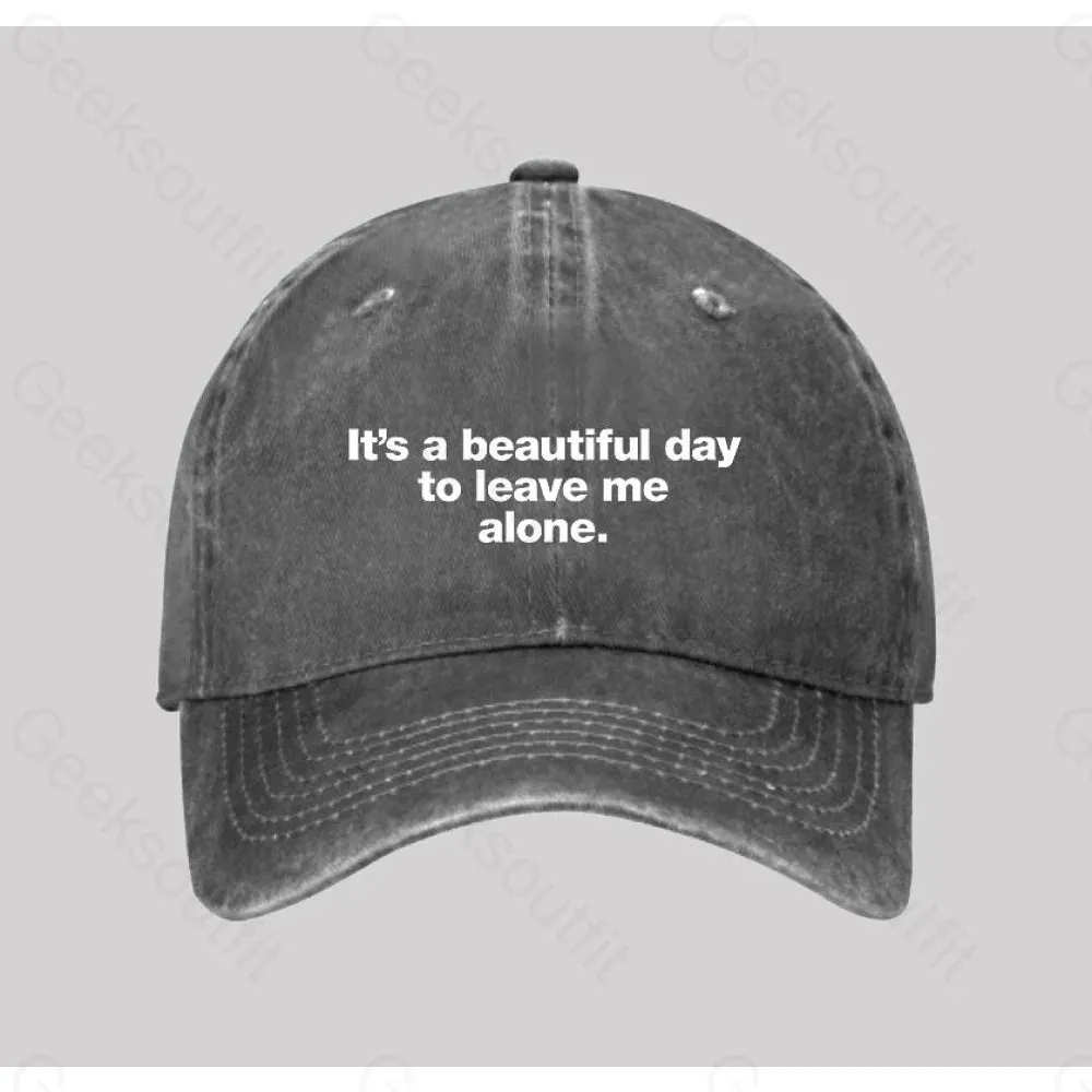 It's a beautiful day to leave me alone Washed Vintage Baseball Cap - Image 3