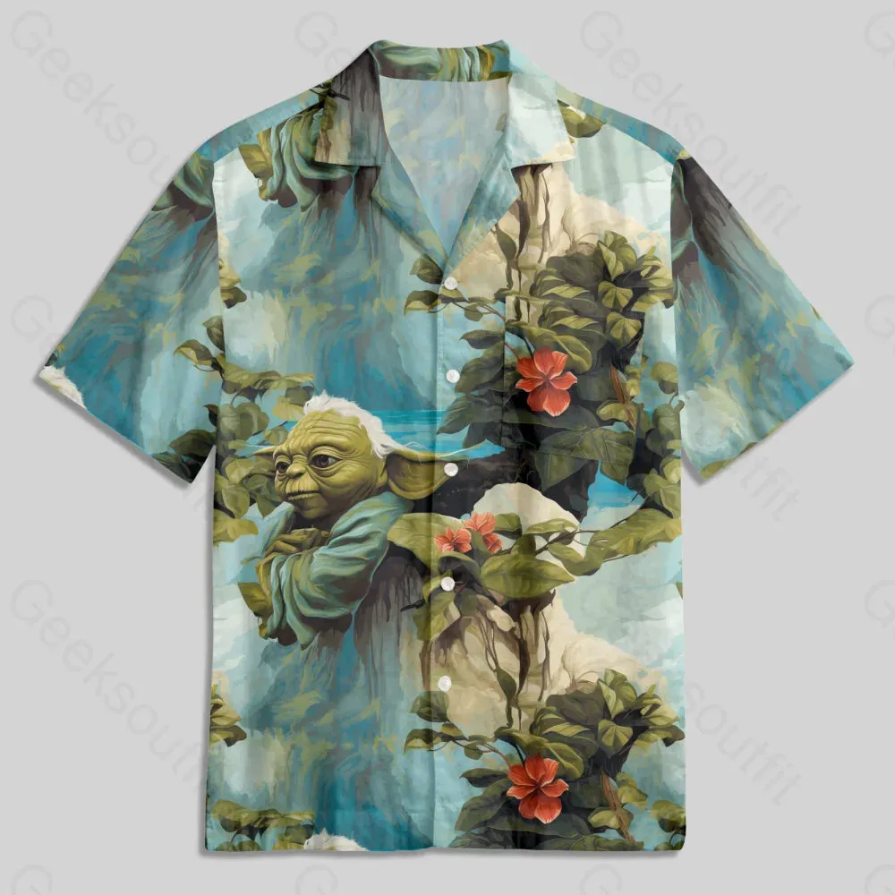Landscape Painting Baby Scifi Wars Button Up Pocket Shirt