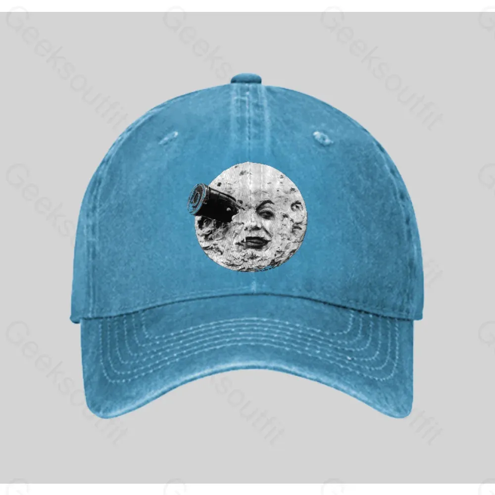 Le Voyage Dans La Lune Washed Vintage Baseball Cap - Image 4