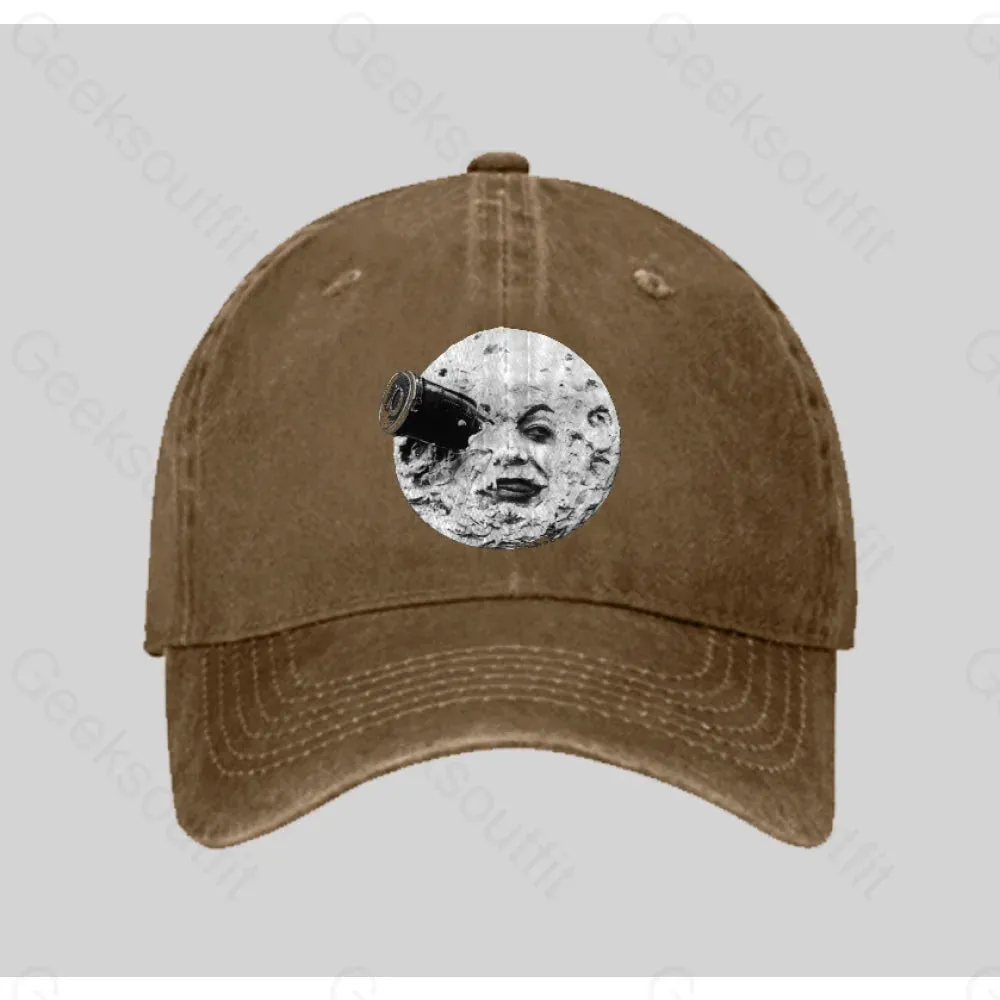 Le Voyage Dans La Lune Washed Vintage Baseball Cap - Image 5