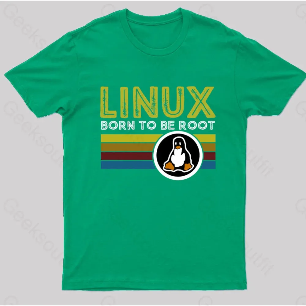 Linux Born To Be Root Geek T-Shirt - Image 6