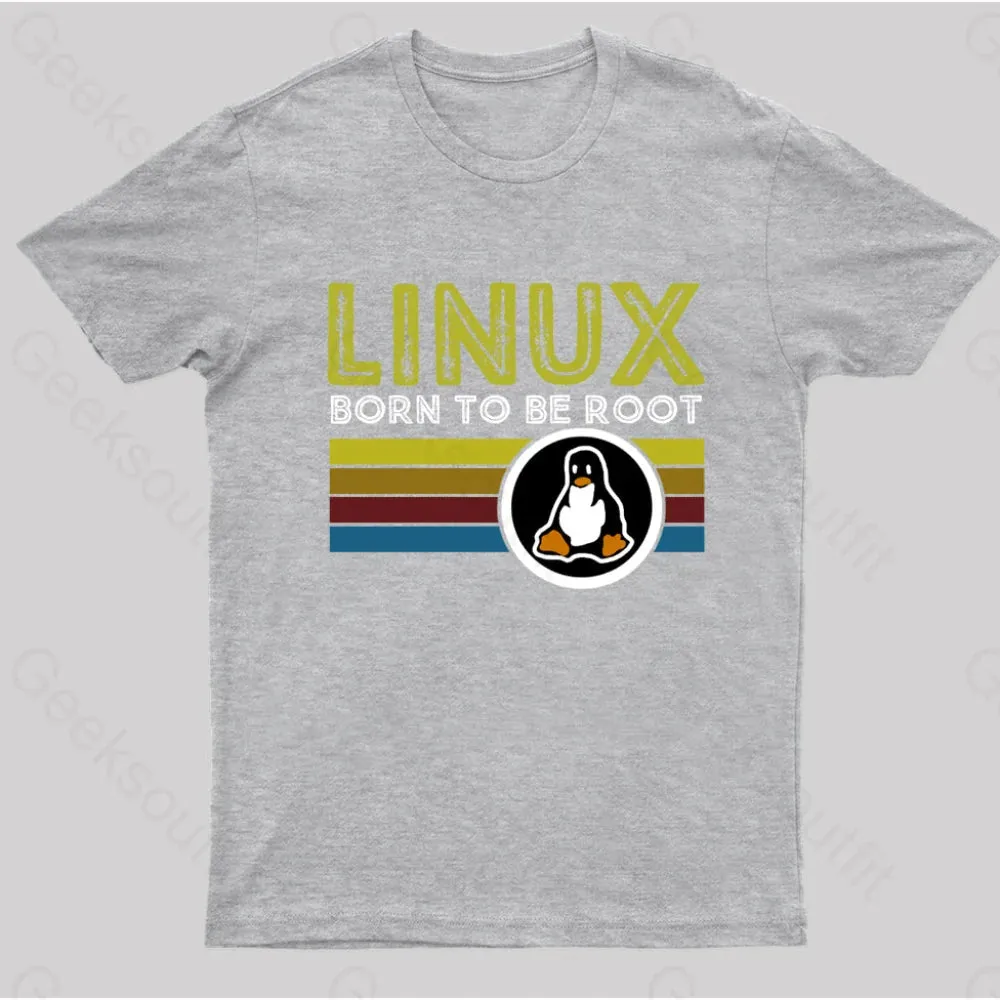 Linux Born To Be Root Geek T-Shirt - Image 5