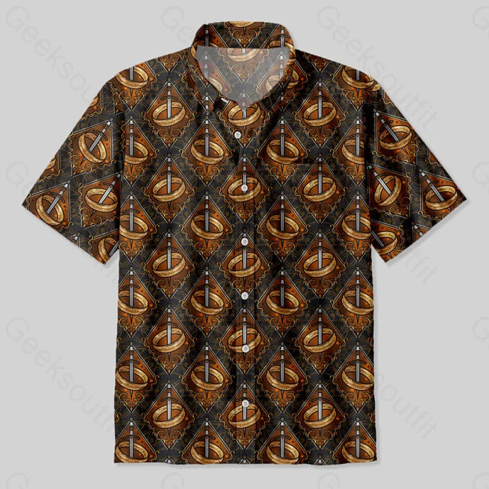 Magic Ring and Sword Button Up Pocket Shirt