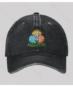 Alternative view of Manatee Cow Mermaid Potato Washed Vintage Baseball Cap