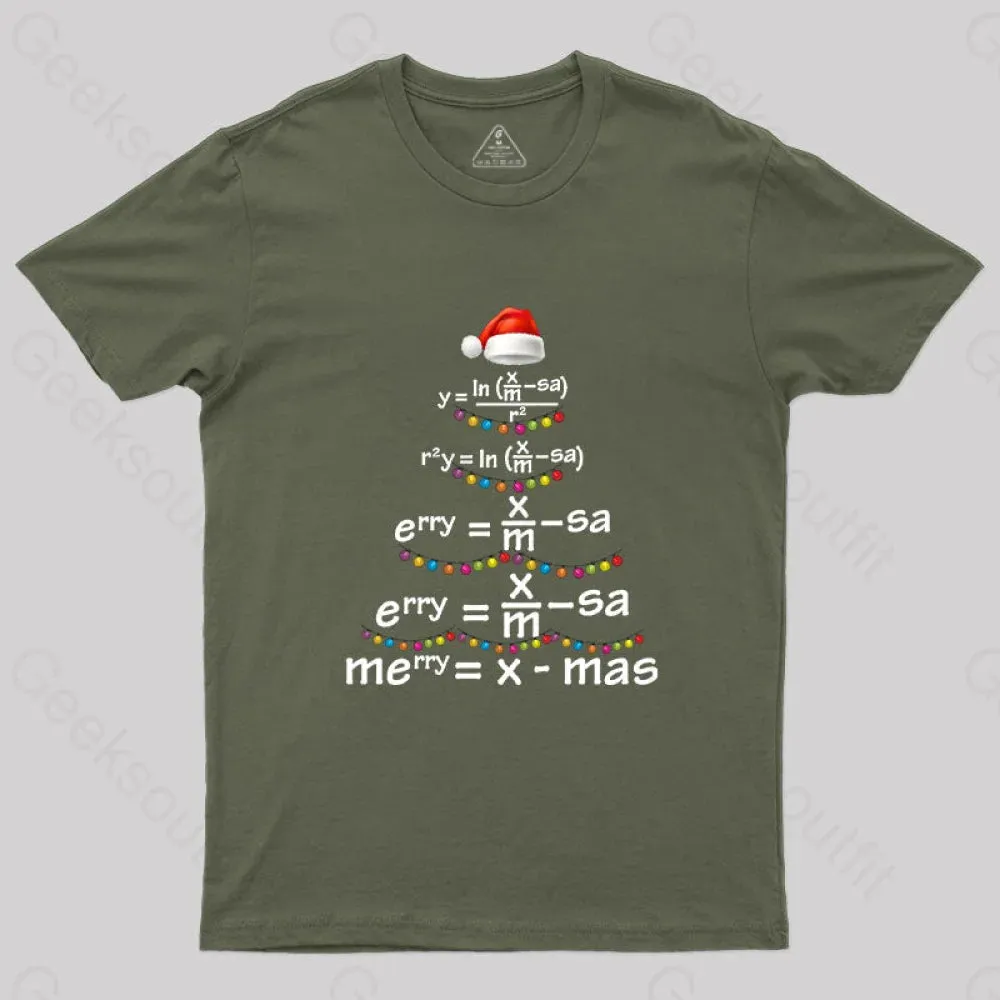 Math Merry Xmas Tree T-Shirt - Image 3