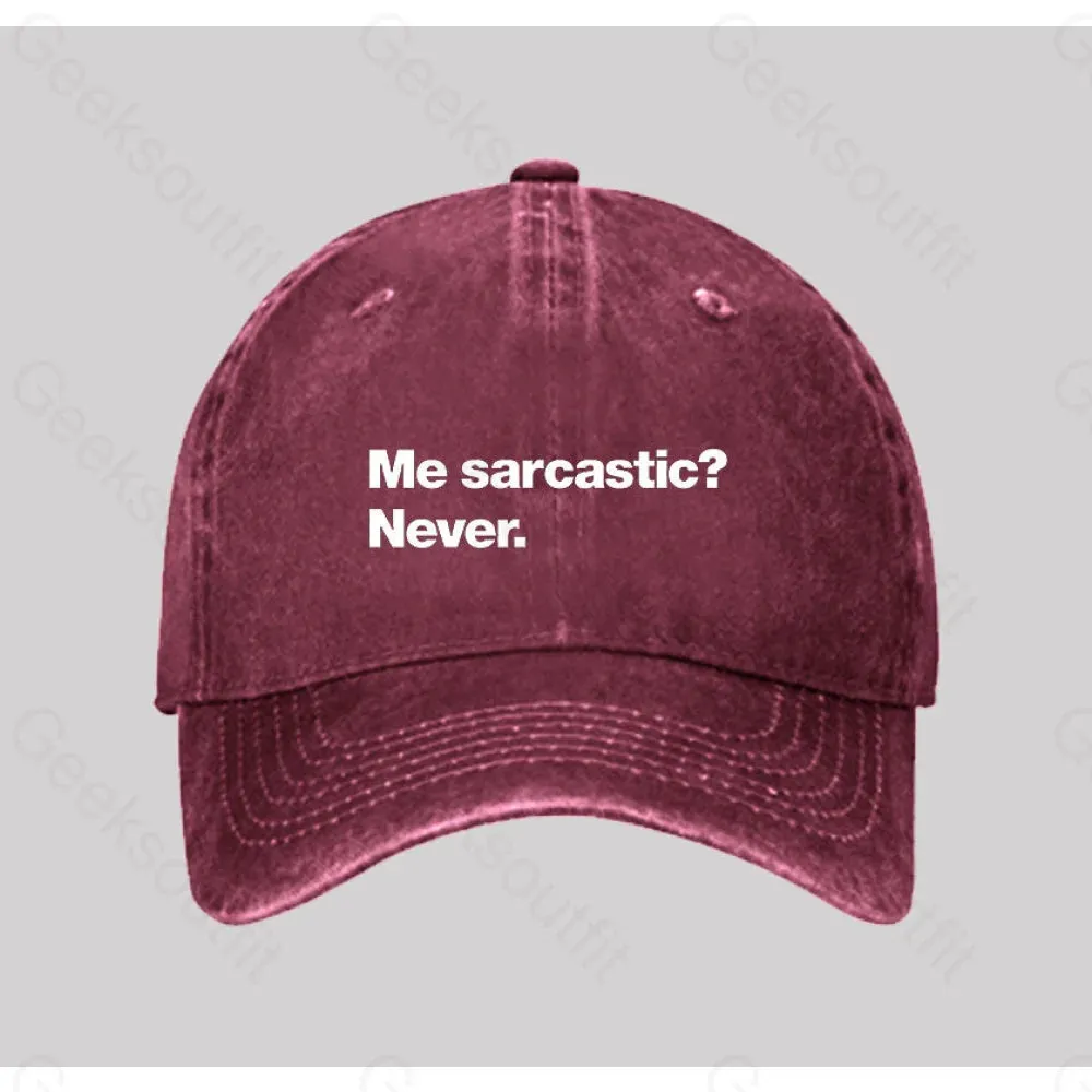 Me sarcastic? Never Washed Vintage Baseball Cap - Image 3