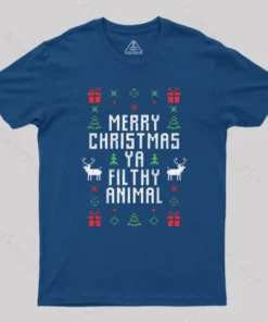 Alternative view of Merry Christmas You Filthy Animal Geek T-Shirt