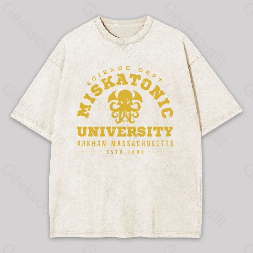 Miskatonic University Geek Washed T-shirt - Image 4